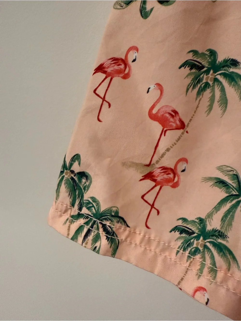 Old Navy Pink Flamingo Print Kids Swim Trunks